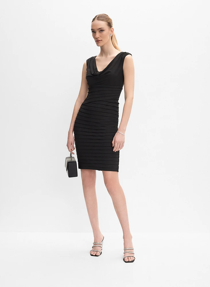 Adrianna Papell - Fitted Cowl Neck Dress