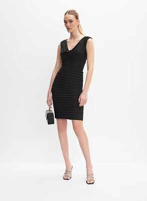 Adrianna Papell - Fitted Cowl Neck Dress