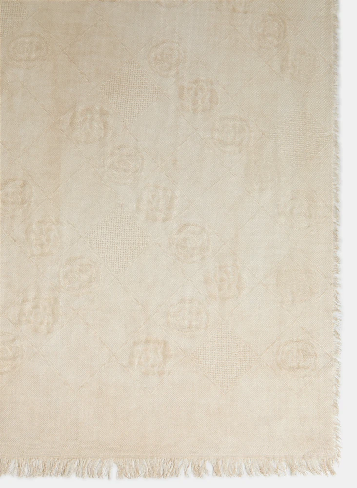 Foulard effet lin à motif de roses