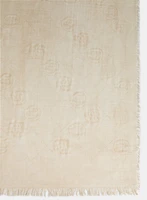 Foulard effet lin à motif de roses