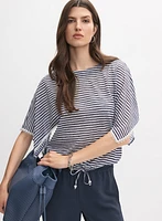 Striped Crochet Trim Top