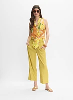 Blouse florale sans manches