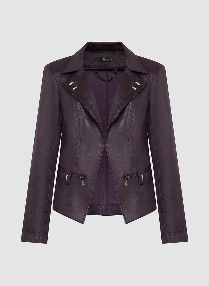 Vex - Veste en faux suède à détails métalliques