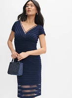 Adrianna Papell - Mesh Illusion Banded Dress