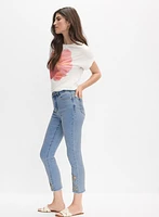 Embroidered Denim Capris