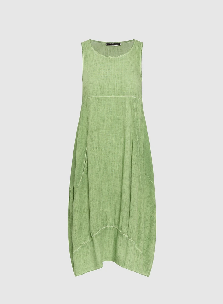 Robe midi en mélange de lin