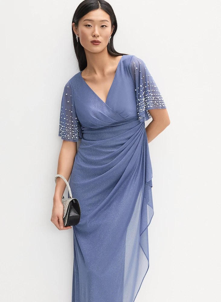 Robe de soirée scintillante à perles