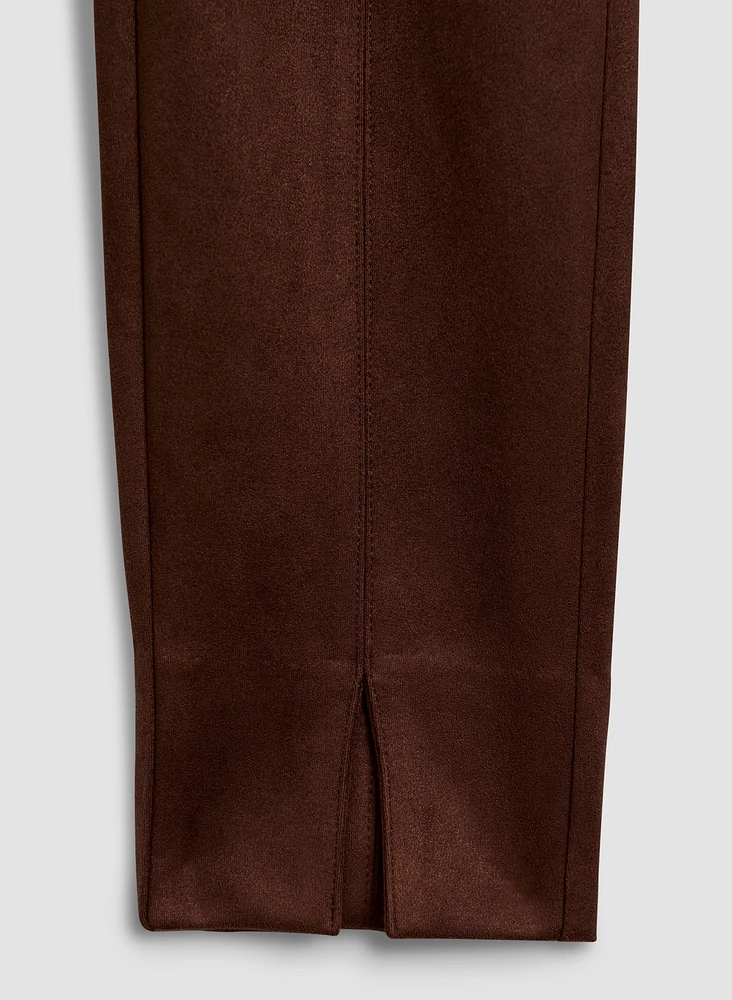 Pantalon étroit en faux suède