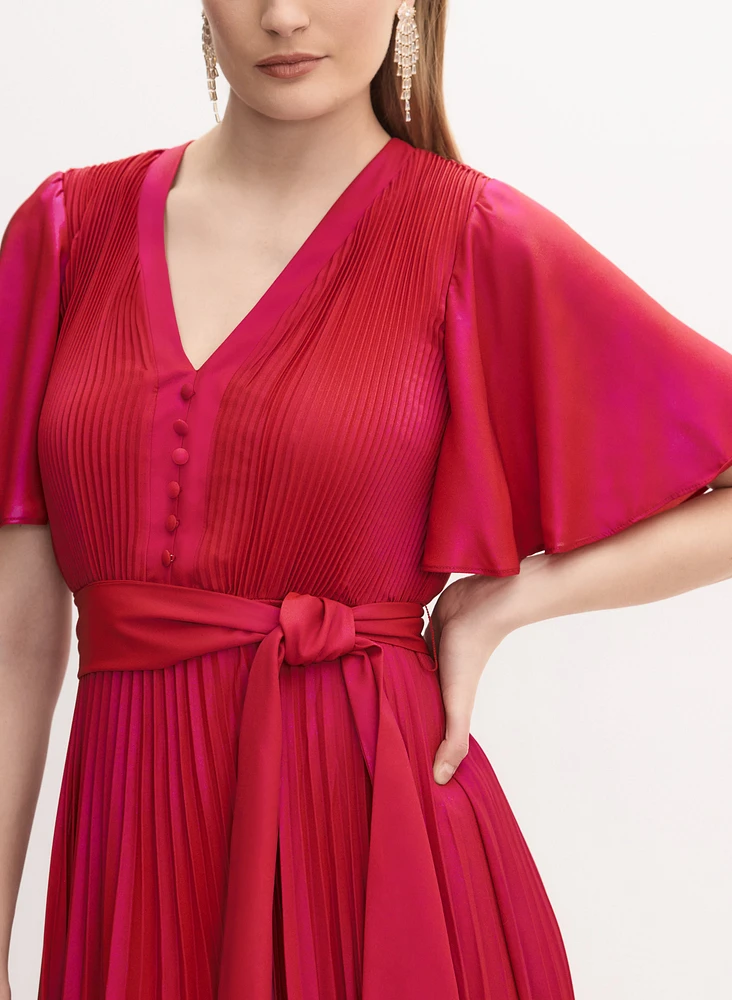 Robe de soirée à effet plissé