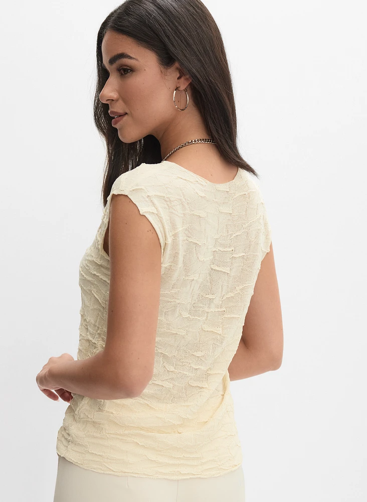 Textured Jacquard Knit Top