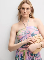 Strapless Mesh Maxi Dress