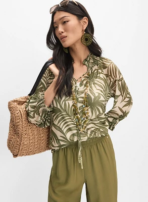 Leaf Print Top
