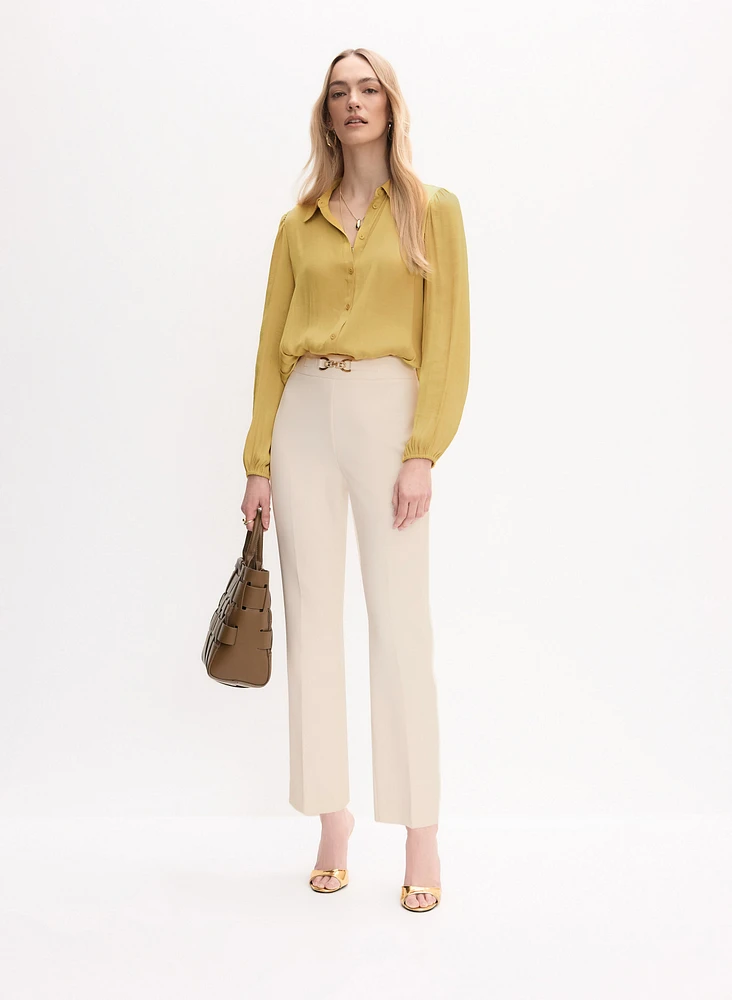 Blouse en satin à ourlet torsad