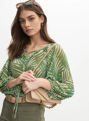Palm Leaf Print Blouse