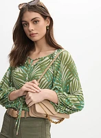 Palm Leaf Print Blouse