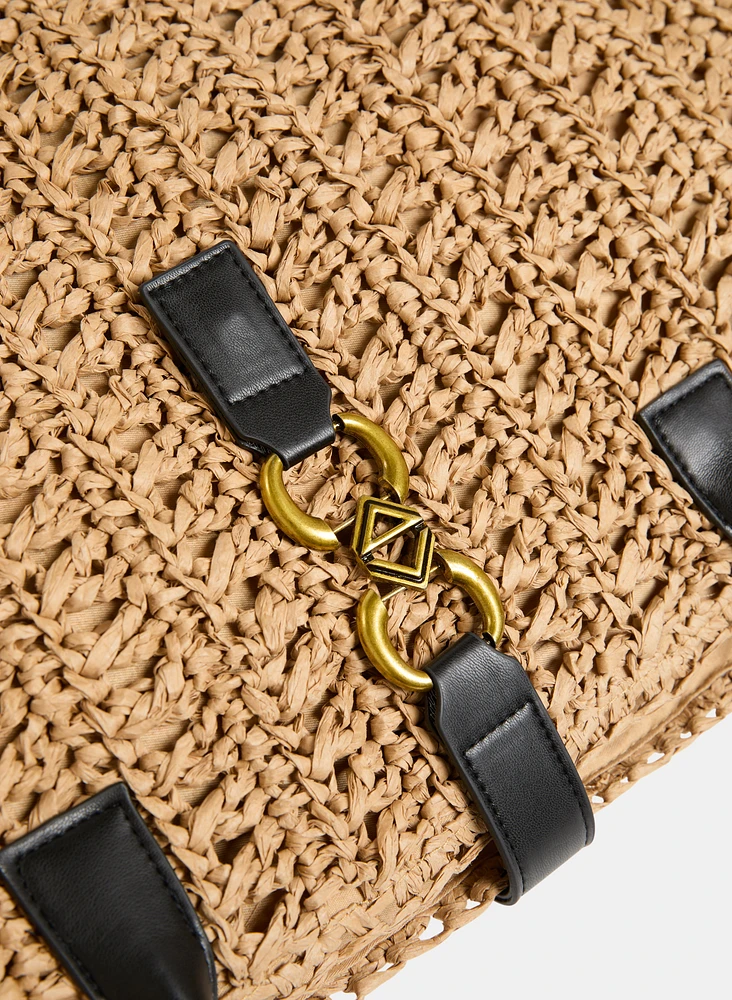 Woven Straw Tote Bag