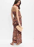 Strapless Paisley Print Jumpsuit