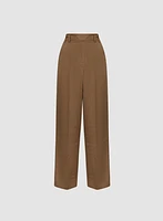 Linen-Blend Wide Leg Pants