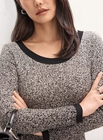 Robe ajustée et évasée à manches longues
