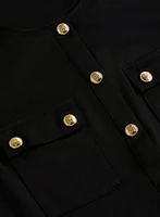 Haut boutonné à bordure en satin