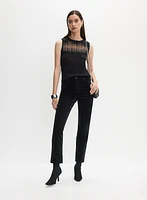 Camisole à détails transparents et pierres