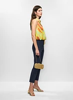 Pantalon à jambe étroite avec poches passepoilées