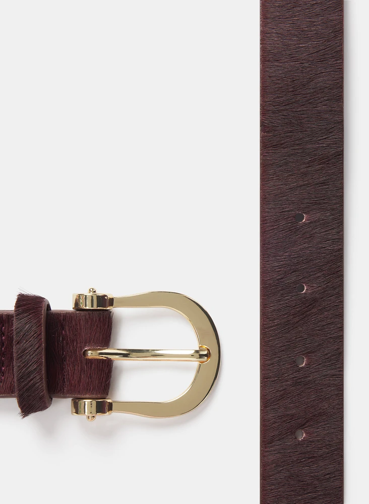 Leather Horseshoe Buckle Belt
