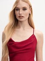 Cowl Neck Satin Slip Dress