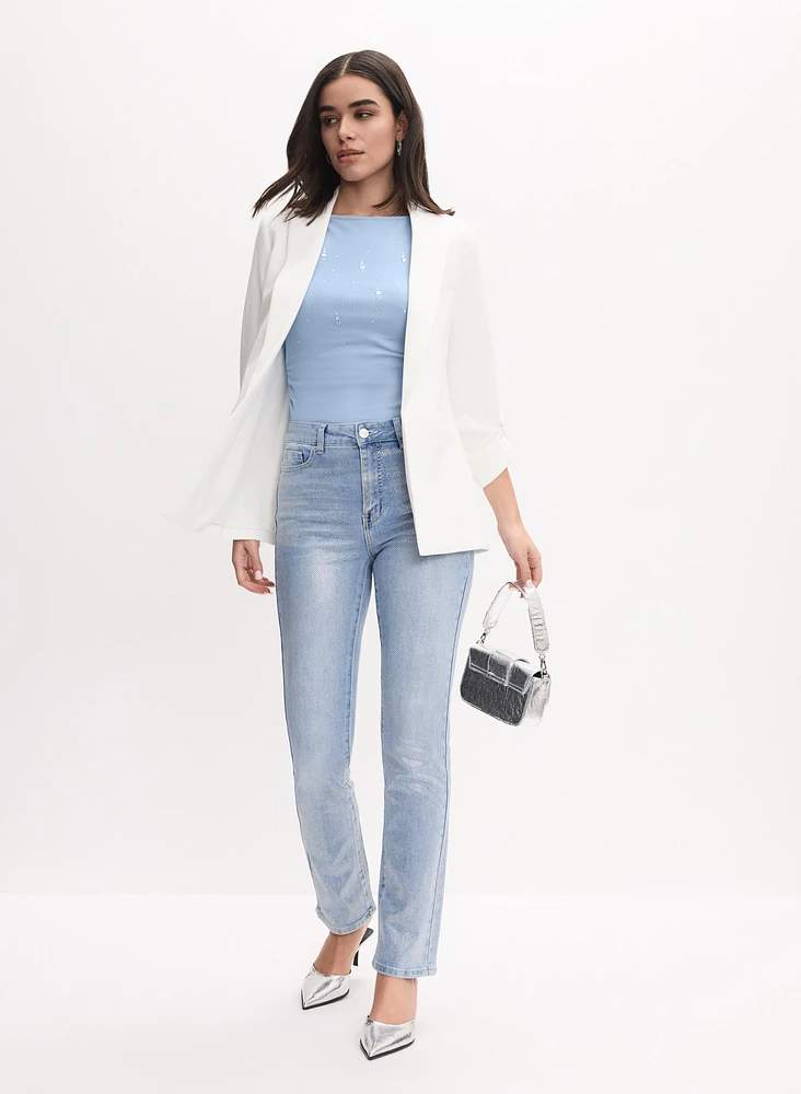 Shirred Sleeveless T-Shirt