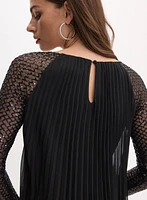 Joseph Ribkoff - Scoop Neck Mesh Sleeve Dress