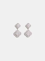 Tiered Cubic Zirconia Clover Earrings