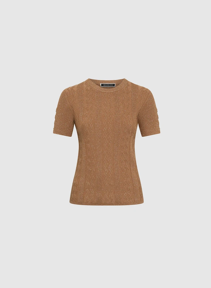 Short Sleeve Ring Detail Sweater