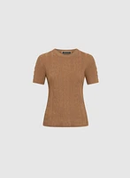 Short Sleeve Ring Detail Sweater