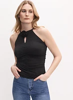Rosette Embellished Top