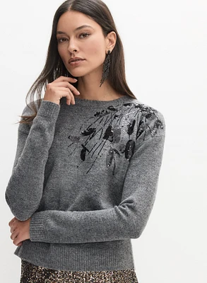 Sequin Embroidered Pullover