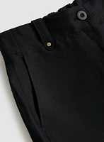 Linen-Blend Capri Pants