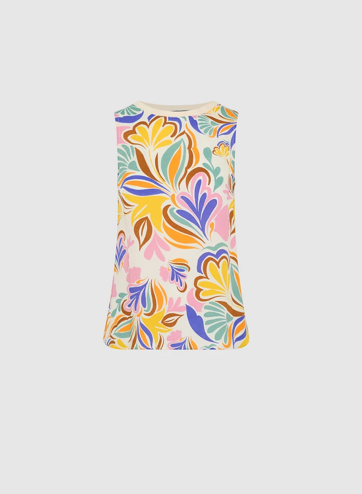 Graphic Floral Tank Top