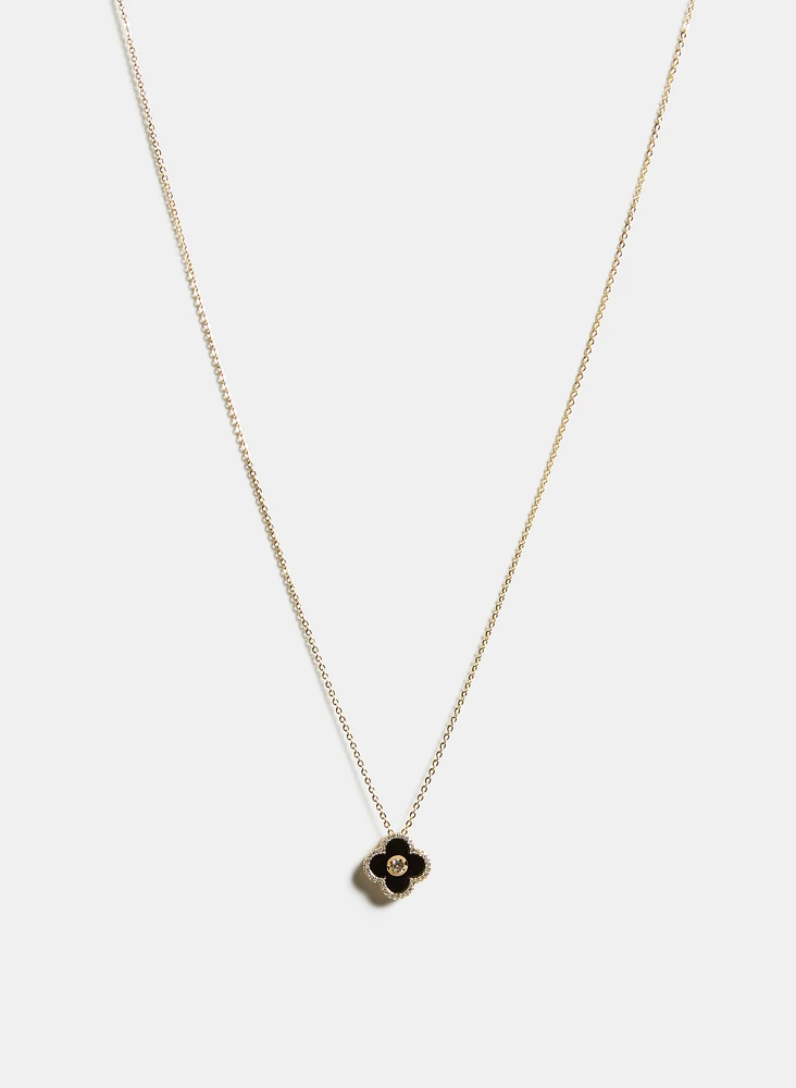 Resin Clover Pendant Necklace