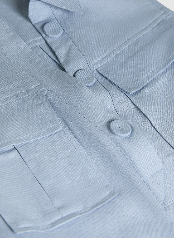 Linen Pocket Detail Dress