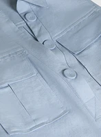 Linen Pocket Detail Dress