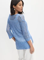 Open Knit Sequin Sweater