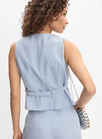 Veste sans manches en mélange de lin