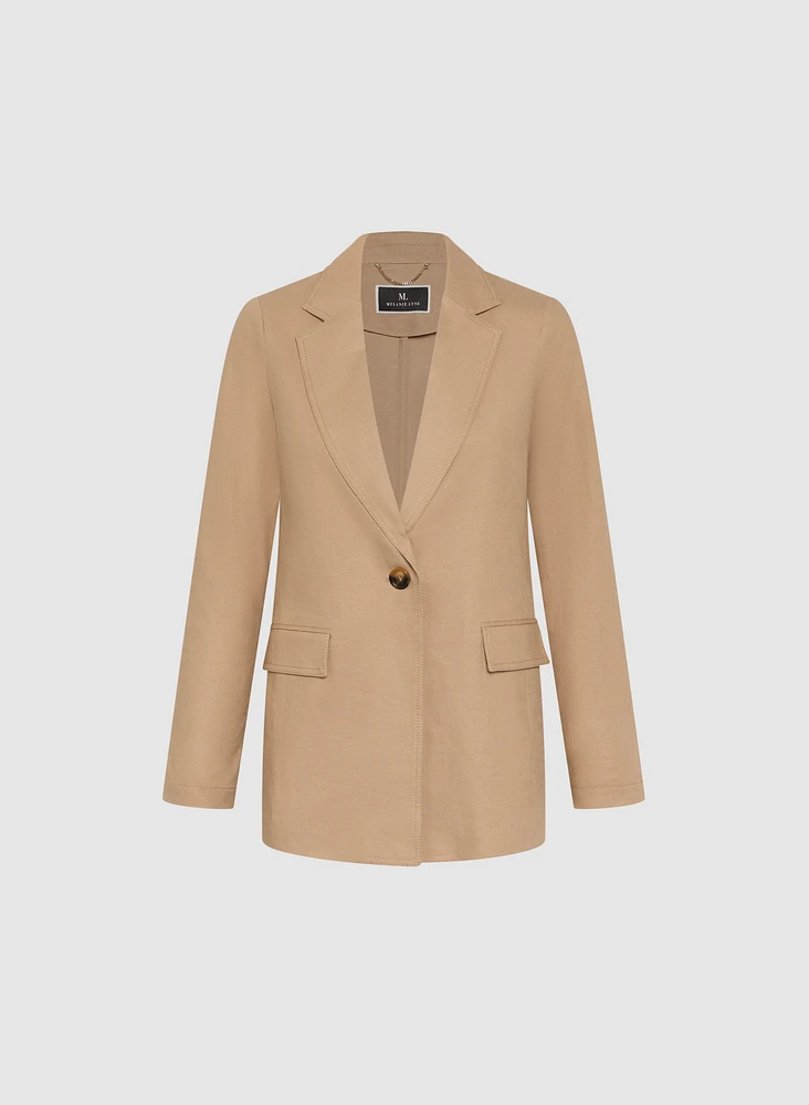 Blazer en lin extensible
