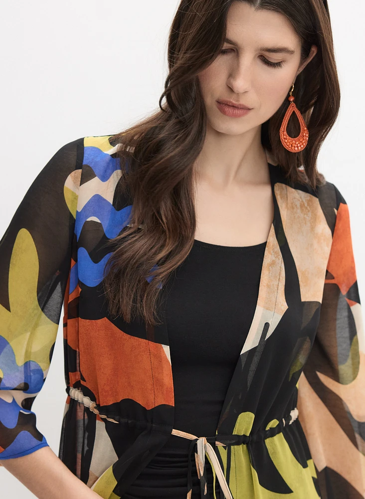 Haut maxi en chiffon imprimé