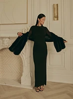 Robe ornée à col montant