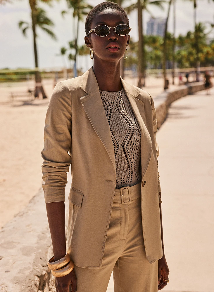 Blazer en lin extensible