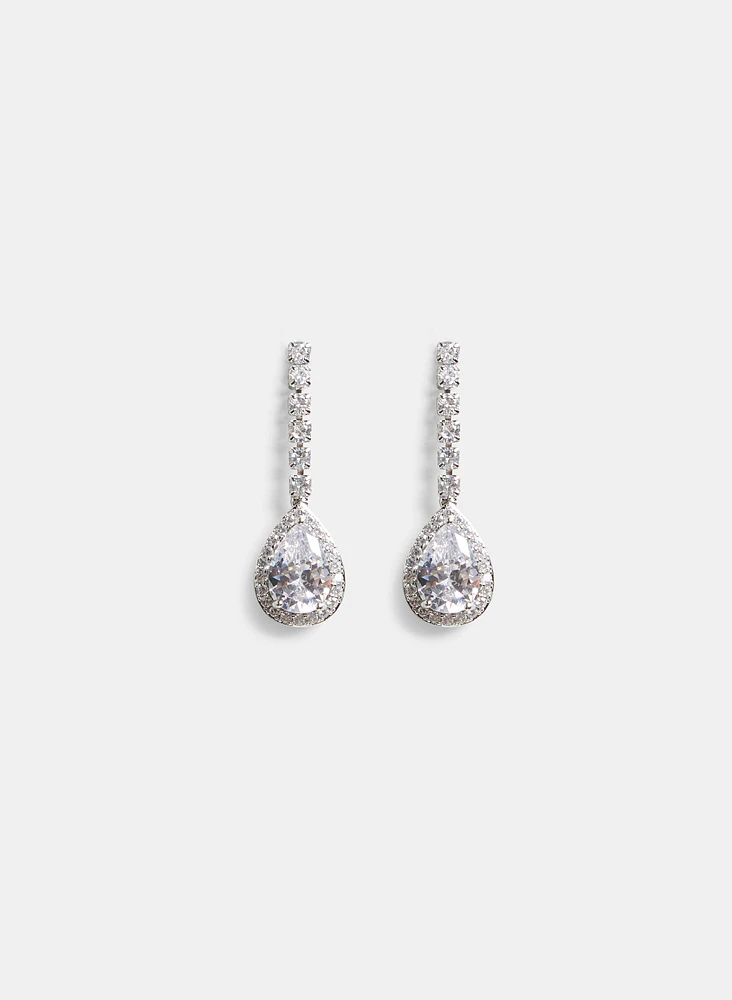 Boucles d'oreilles pendantes à cristaux