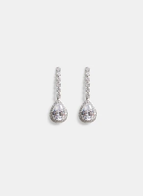 Boucles d'oreilles pendantes à cristaux