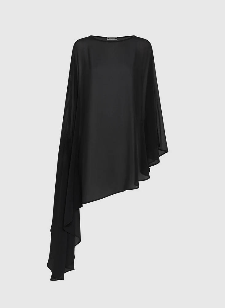 Asymmetric Chiffon Cape