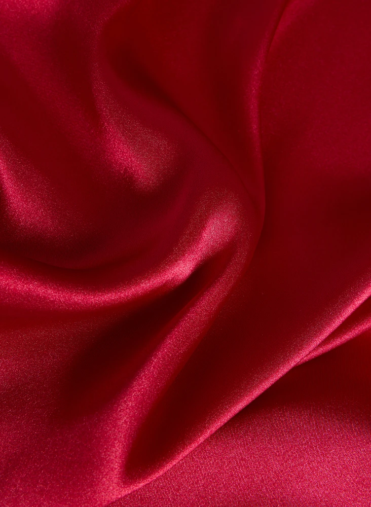 Cowl Neck Satin Slip Dress
